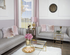 Rectangle Coffee Table Glass Top Gold