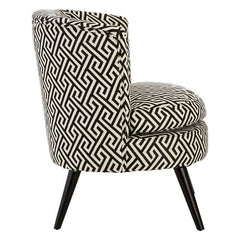 Regent Park Black and Beige Greek Key Round Armchair - Home Luxe Interior