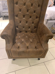 Regents High Back Porter Chair In Brown Rustic Look