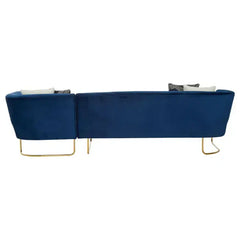 Renee Dark Blue Velvet 5 Seater Corner Sofa