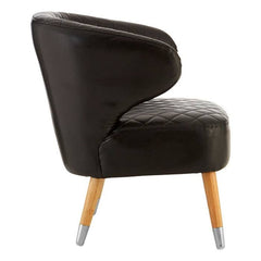 Richy Black Faux Leather Wingback Armchair | Home Luxe Interior