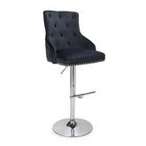 Rocco Brush Velvet Gas Lift Barstool