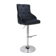 Rocco Brush Velvet Gas Lift Barstool