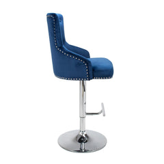 Rocco Brush Velvet Gas Lift Barstool