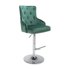 Rocco Brush Velvet Gas Lift Barstool