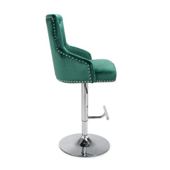 Rocco Brush Velvet Gas Lift Barstool