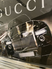 Rolls Royce Golden Gucci Wall Art Chrome Frame