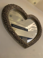 Rose Heart Shape Mirror Champagne