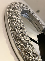Rose Heart Shape Mirror Silver