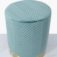 Round Stool Mint Green Gold Base