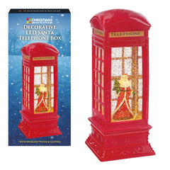 Santa Sparkling LED Telephone Box Battery Operated