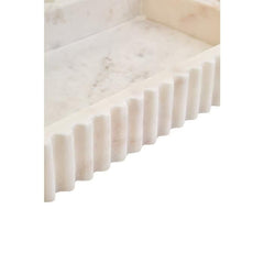 Savio Rectangular White Fluted Marble Tray Home Luxe Interior