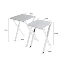 Set Of 2 Faux Stringray Tables Silver