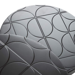 Set of 2 Solenn Semicircle Design Black End Table