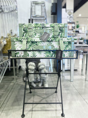 Set Of 2 Tropical Green Leaf Suitcases