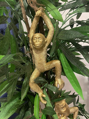 Set Of 3 Hanging Monkey Gold Ornament Decor