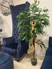 Set Of 3 Hanging Monkey Gold Ornament Decor