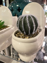 Set Of 3 Toilet Pot With Succulent Plant Décor