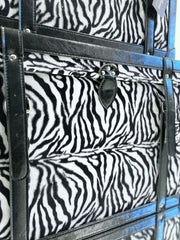 Set Of 3 Zebra Animal Print Storage Trunks