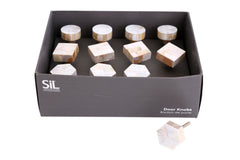 Set Of 4 Natural Finish Door Knobs ROUND / SQUARE / HEXAGON