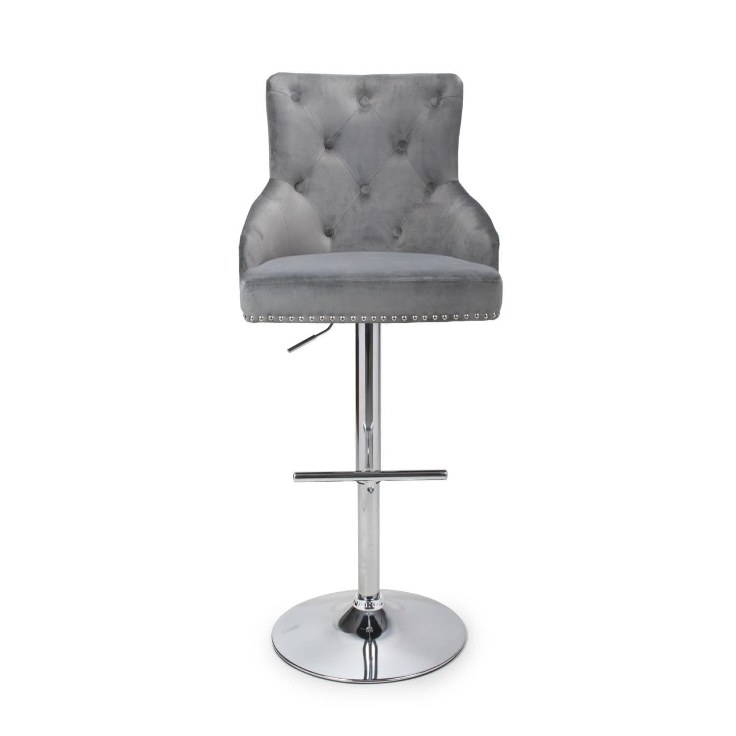 Rocco Brush Velvet Gas Lift Barstool