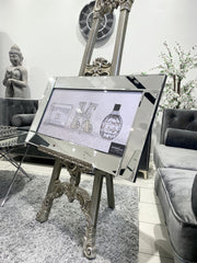 Silver Bag Shoes Perfume Wall Art Mirror Frame