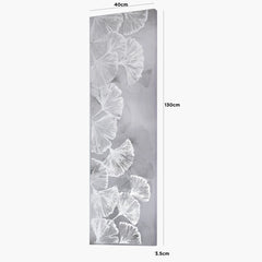 Silver Gingko Leaf Slim Canvas Wall Art