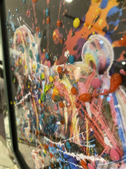 Supernova Ballon Dog Multicolour Wall Art Mirror Frame 55Cm X 55Cm