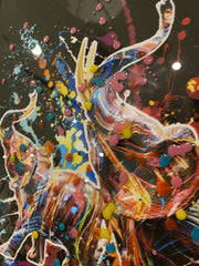 Supernova Elephants Multicolour Wall Art Mirror Frame 55Cm X 55Cm