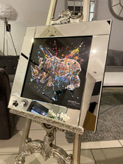 Supernova Rhino Multicolour Wall Art Mirror Frame 55Cm X 55Cm