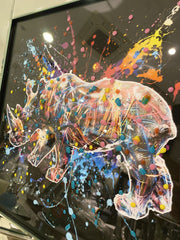 Supernova Rhino Multicolour Wall Art Mirror Frame 55Cm X 55Cm