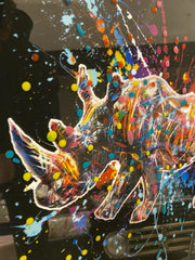 Supernova Rhino Multicolour Wall Art Mirror Frame 55Cm X 55Cm