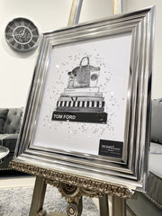 Tom Ford Designer Books & Starbucks Wall Art Chrome Frame