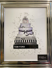 Tom Ford Designer Boxes Dior Lilac Wall Art Chrome Frame