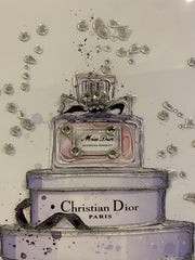 Tom Ford Designer Boxes Dior Lilac Wall Art Chrome Frame
