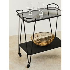 Trento Cart with Grey Glass Top Home Luxe Interior