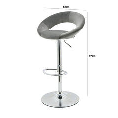 Urban Barstool Round Grey Velvet