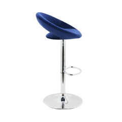 Urban Barstool Round Royal Blue Velvet