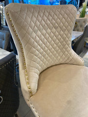 Victoria Cream Velvet Barstool With Gold Ring Knocker