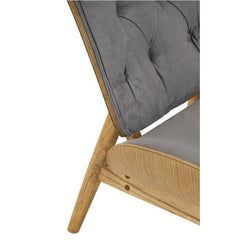Vinsi Dark Grey Velvet Chair with Winged Back Home Luxe Interior