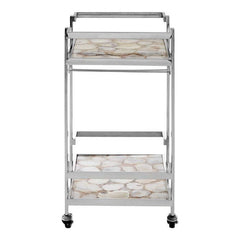 Vita White Agate Drinks Trolley Home Luxe Interior