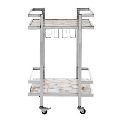 Vita White Agate Drinks Trolley Home Luxe Interior