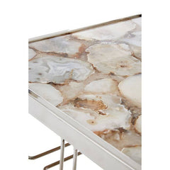 Vita White Agate Drinks Trolley Home Luxe Interior