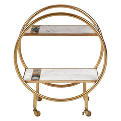 Vizzini 2 Tier Gold Finish Bar Trolley Home Luxe Interior