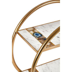 Vizzini 2 Tier Gold Finish Bar Trolley Home Luxe Interior