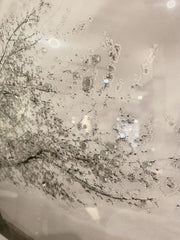 White Snow Silver Blossom Tree Wall Art Silver Step Frame 90Cm X 70Cm