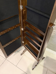 Wooden Antique Brown Mirror Jewellery Cabinet