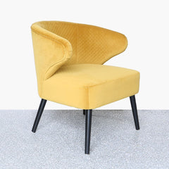 Yellow Wingback Quilted Velvet Easy