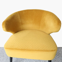 Yellow Wingback Quilted Velvet Easy
