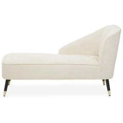 Yvette Cream Velvet Chaise Lounge Home Luxe Interior